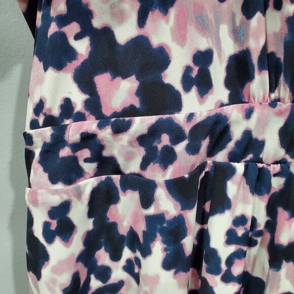 Torrid Tie-Dye Animal Print Surplice Faux Wrap Dress Short Sleeve Tie Pink 3X - Picture 14 of 14